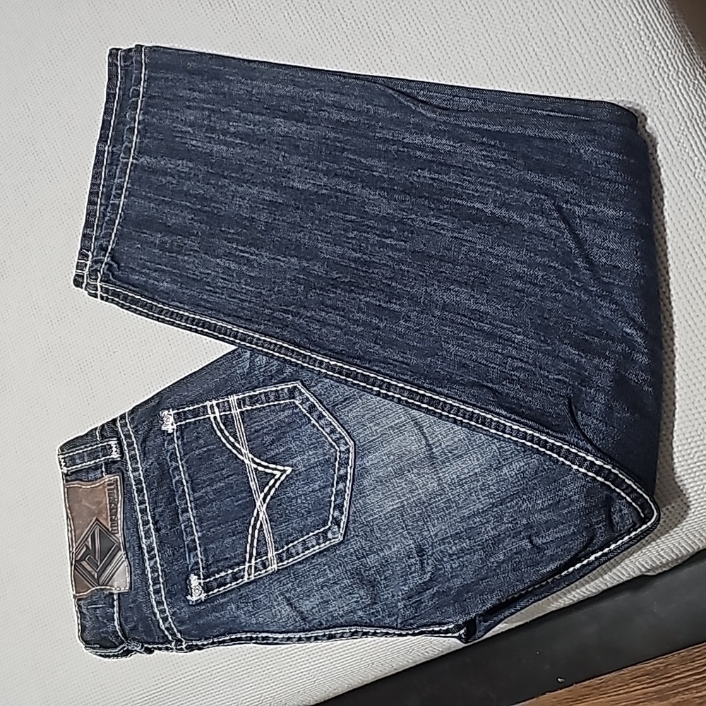 Rock and roll double barrel straight mens jeans
